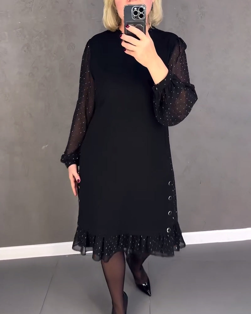 ModaNoma - Langarmige elegante jurk met stippen