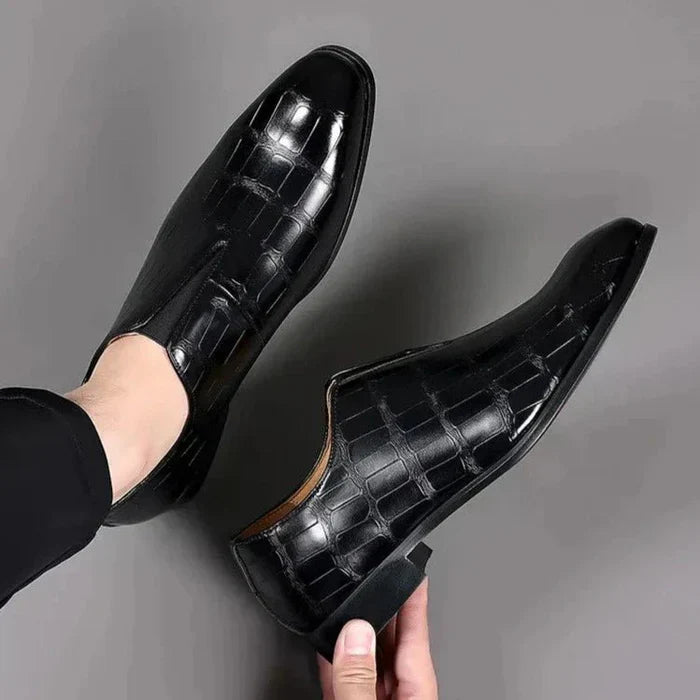 Elegante heren loafers – leren schoenen met krokodillenpatroon