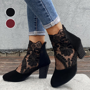 Fluwl - Eleganti Scarpe Estive in Pizzo con Tacco Alto da Donna