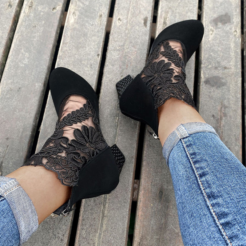 Fluwl - Dames Elegante Zomerse Kanten Hoge Hakken