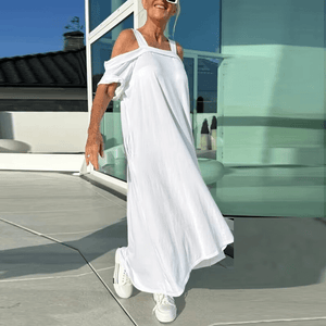 SunLux™ - Abito lungo casual con spalle scoperte per donna