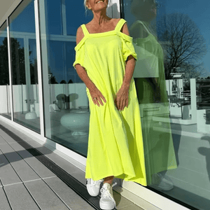 SunLux™ - Abito lungo casual con spalle scoperte per donna
