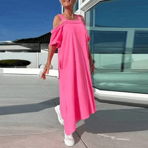 SunLux™ - Abito lungo casual con spalle scoperte per donna