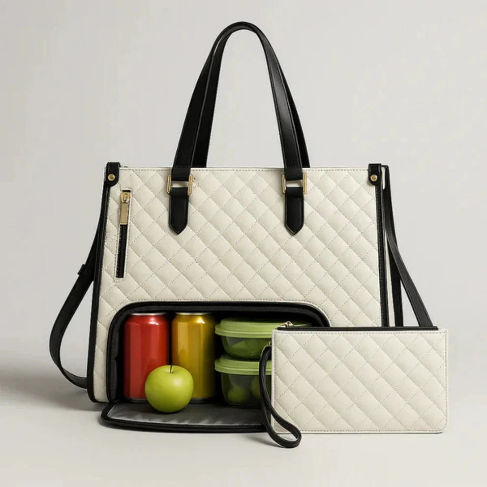 VelvaCarry™ - Alles-in-één Tas voor Werk, Lunch en Laptop