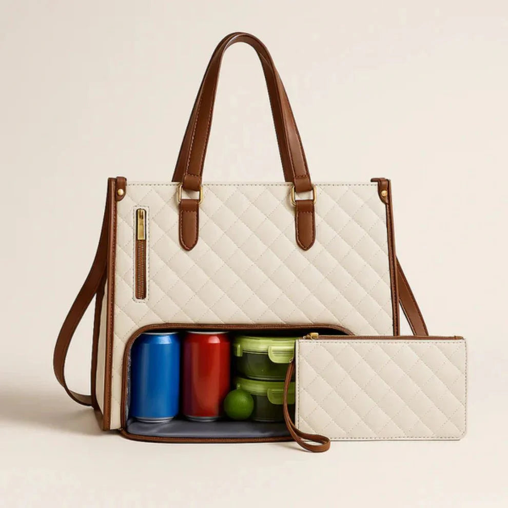 VelvaCarry™ - Alles-in-één Tas voor Werk, Lunch en Laptop