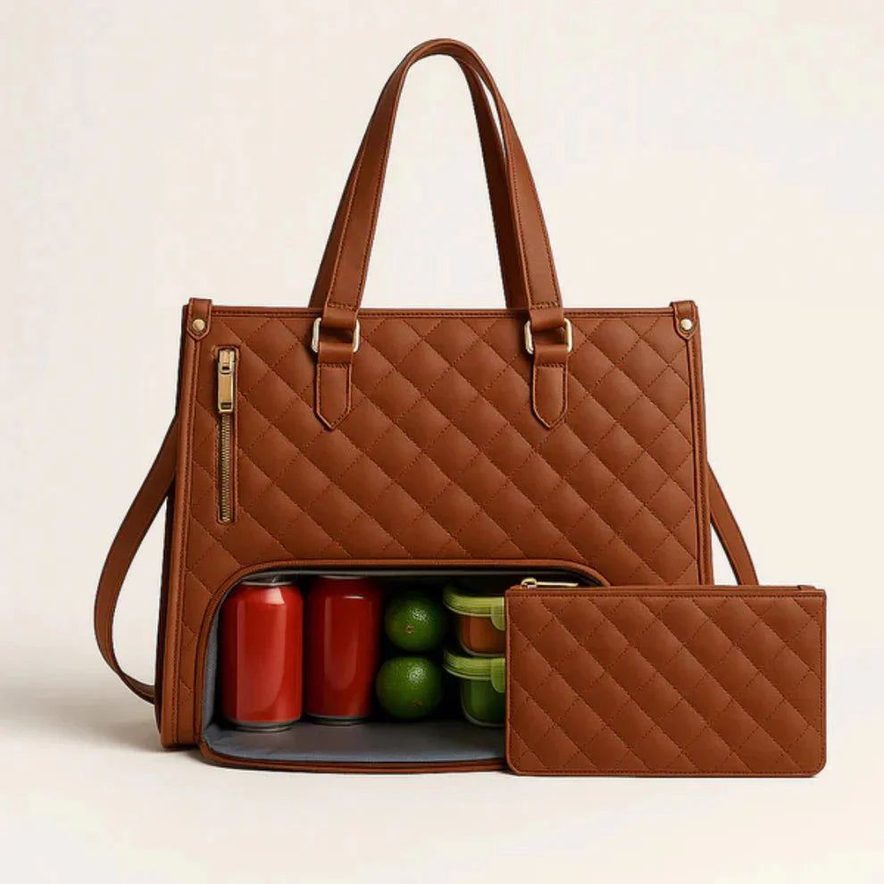 VelvaCarry™ - Alles-in-één Tas voor Werk, Lunch en Laptop